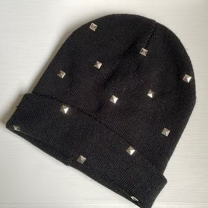 Black studded beanie